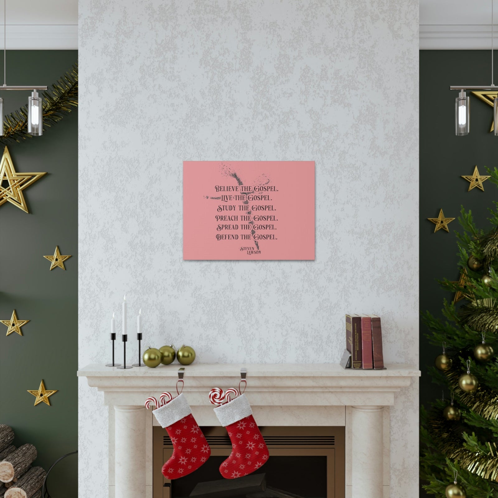 Scripture Walls Believe The Gospel Steven Lawson Romans 1:16 Bible Canvas Christian Wall Art Ready to Hang Unframed-Express Your Love Gifts