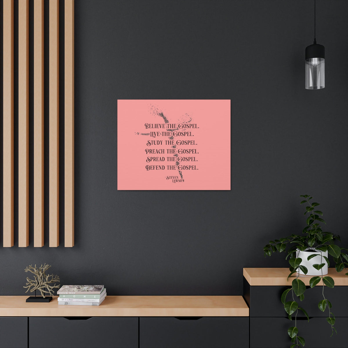 Scripture Walls Believe The Gospel Steven Lawson Romans 1:16 Bible Canvas Christian Wall Art Ready to Hang Unframed-Express Your Love Gifts