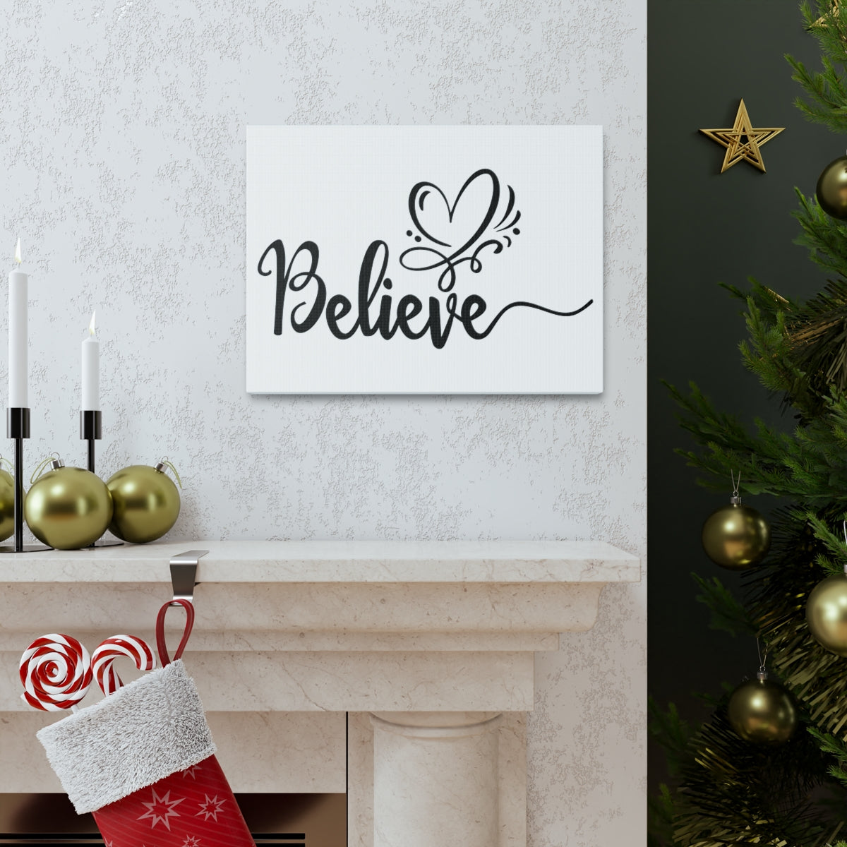 Scripture Walls Believe With Your Heart Romans 10:10 Christian Wall Art Print Ready to Hang Unframed-Express Your Love Gifts