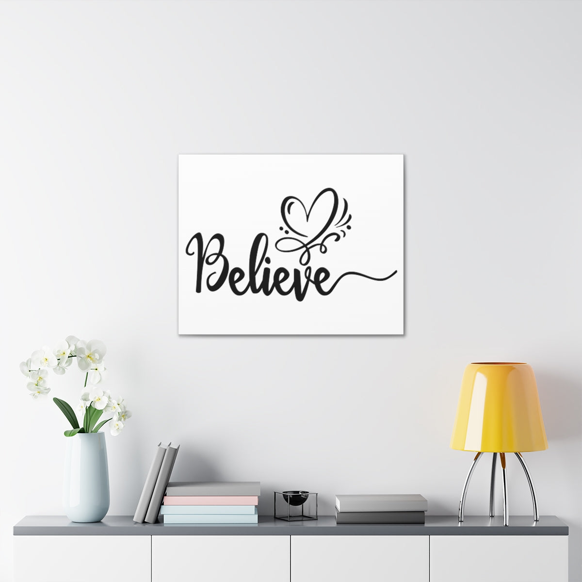 Scripture Walls Believe With Your Heart Romans 10:10 Christian Wall Art Print Ready to Hang Unframed-Express Your Love Gifts