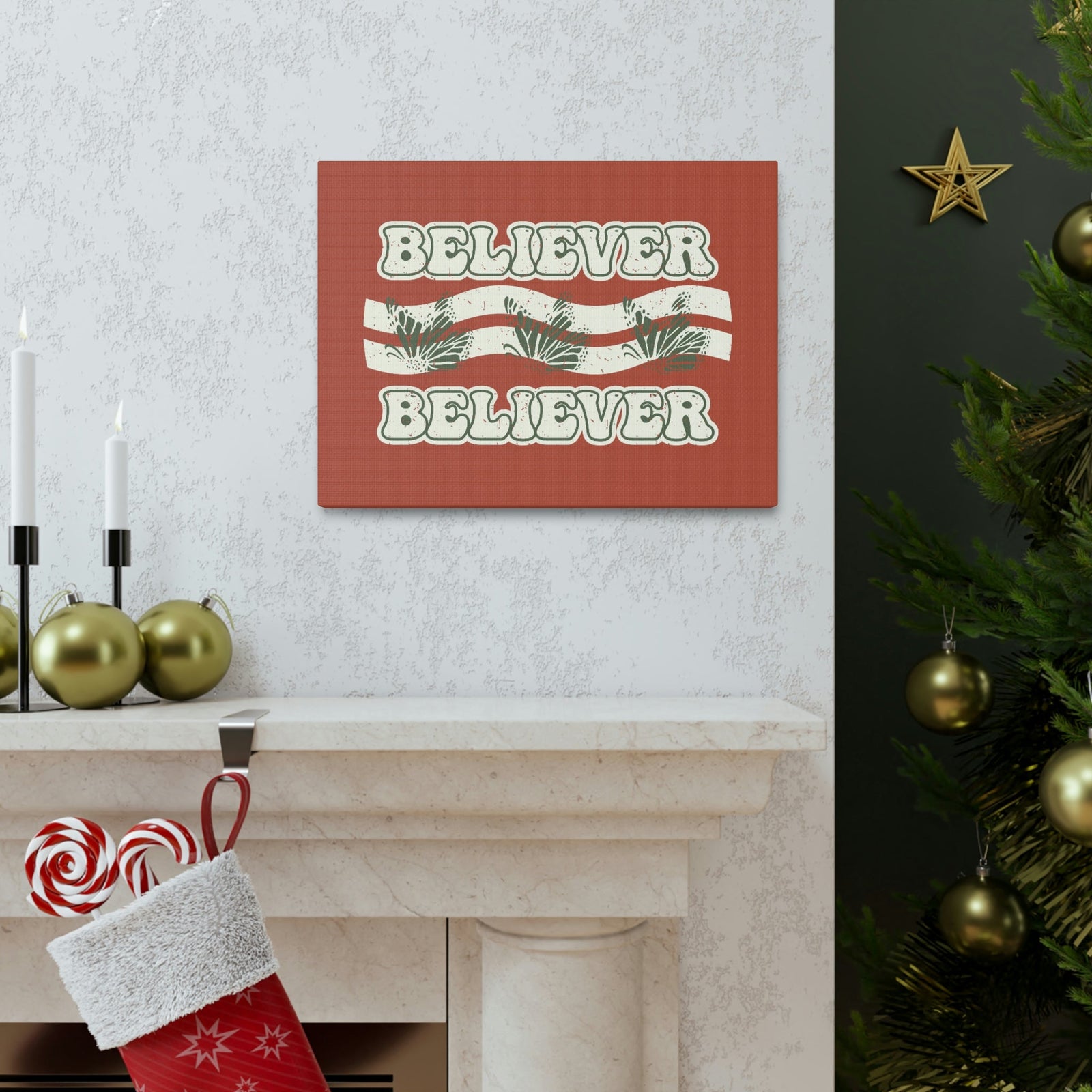 Scripture Walls Believer John 11:26 Red Chestnut Christian Wall Art Bible Verse Print Ready to Hang Unframed-Express Your Love Gifts