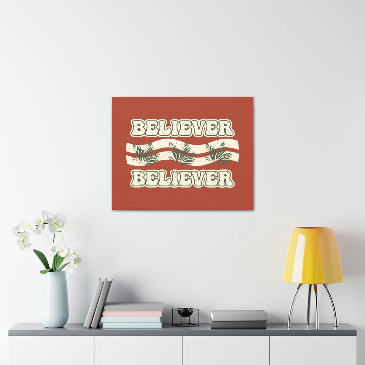 Scripture Walls Believer John 11:26 Red Chestnut Christian Wall Art Bible Verse Print Ready to Hang Unframed-Express Your Love Gifts