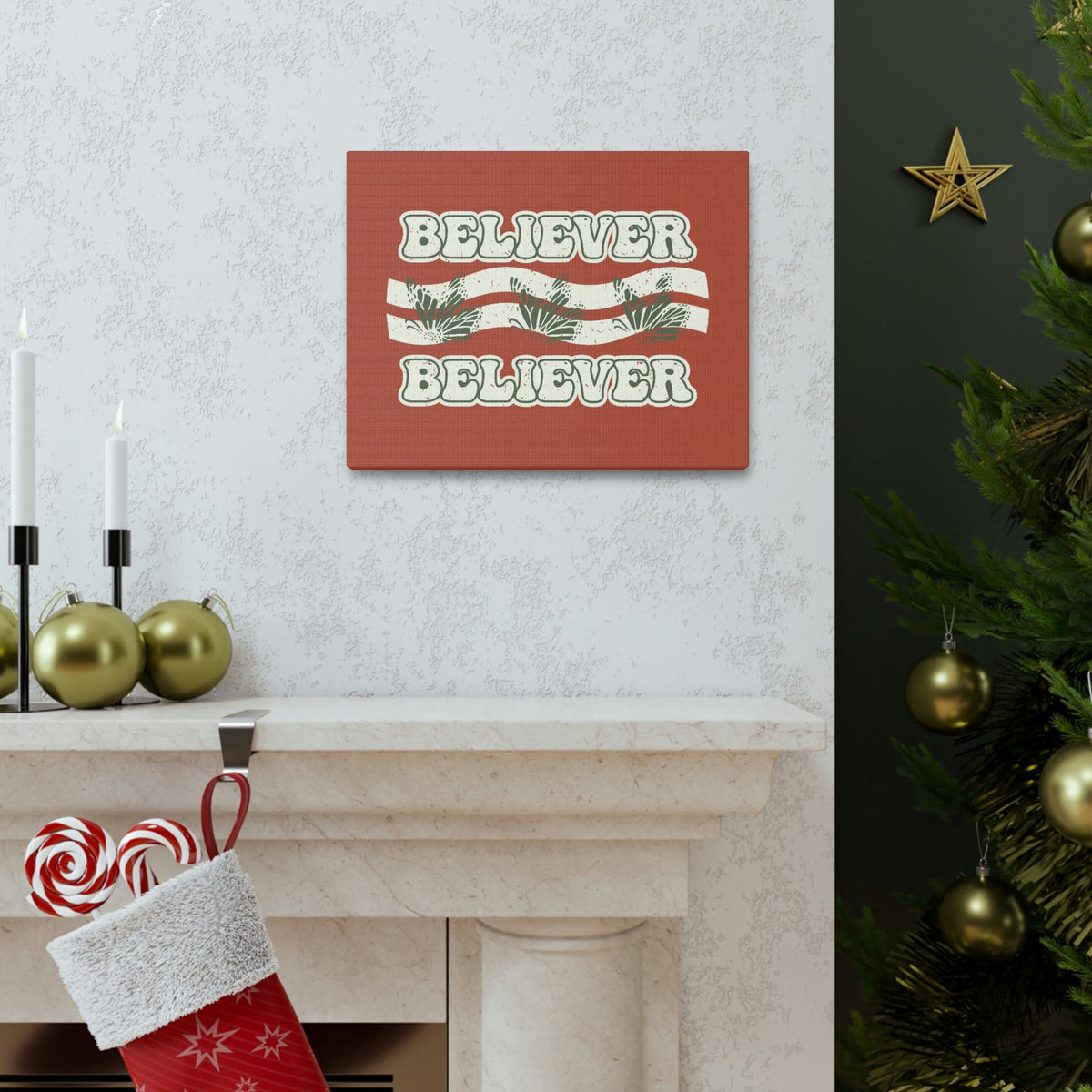 Scripture Walls Believer John 11:26 Red Chestnut Christian Wall Art Bible Verse Print Ready to Hang Unframed-Express Your Love Gifts