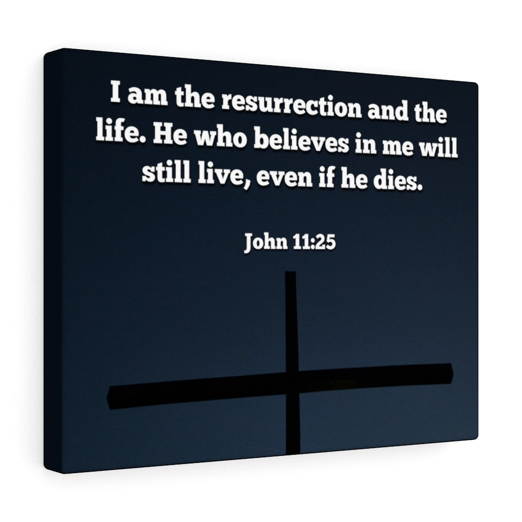 Scripture Walls Believeth In Me John 11:25 Bible Verse Canvas Christian Wall Art Ready to Hang Unframed-Express Your Love Gifts