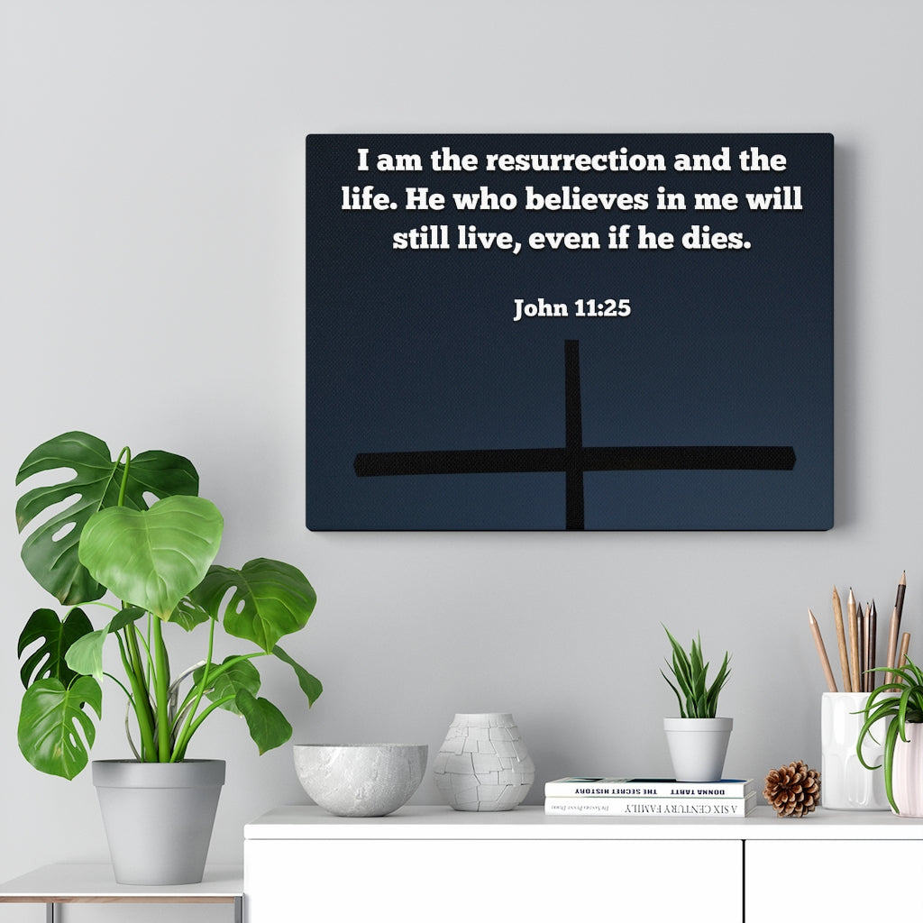 Scripture Walls Believeth In Me John 11:25 Bible Verse Canvas Christian Wall Art Ready to Hang Unframed-Express Your Love Gifts