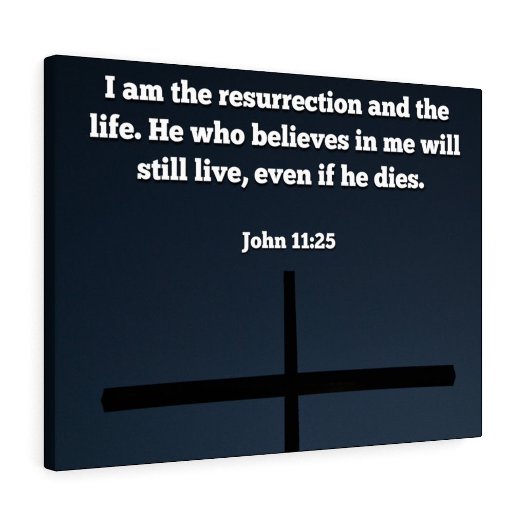 Scripture Walls Believeth In Me John 11:25 Bible Verse Canvas Christian Wall Art Ready to Hang Unframed-Express Your Love Gifts