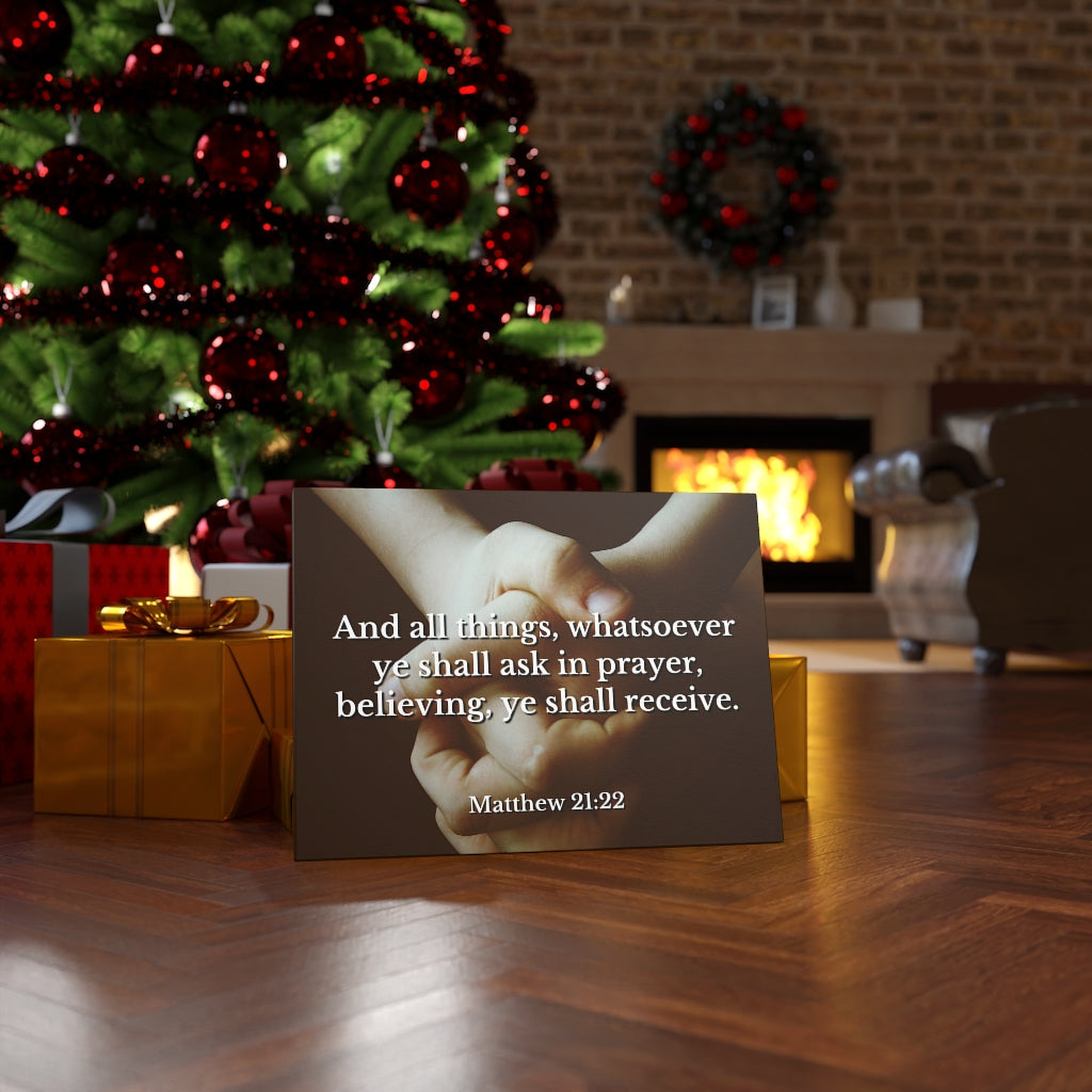 Scripture Walls Believing Matthew 21:22 Bible Verse Canvas Christian Wall Art Ready to Hang Unframed-Express Your Love Gifts