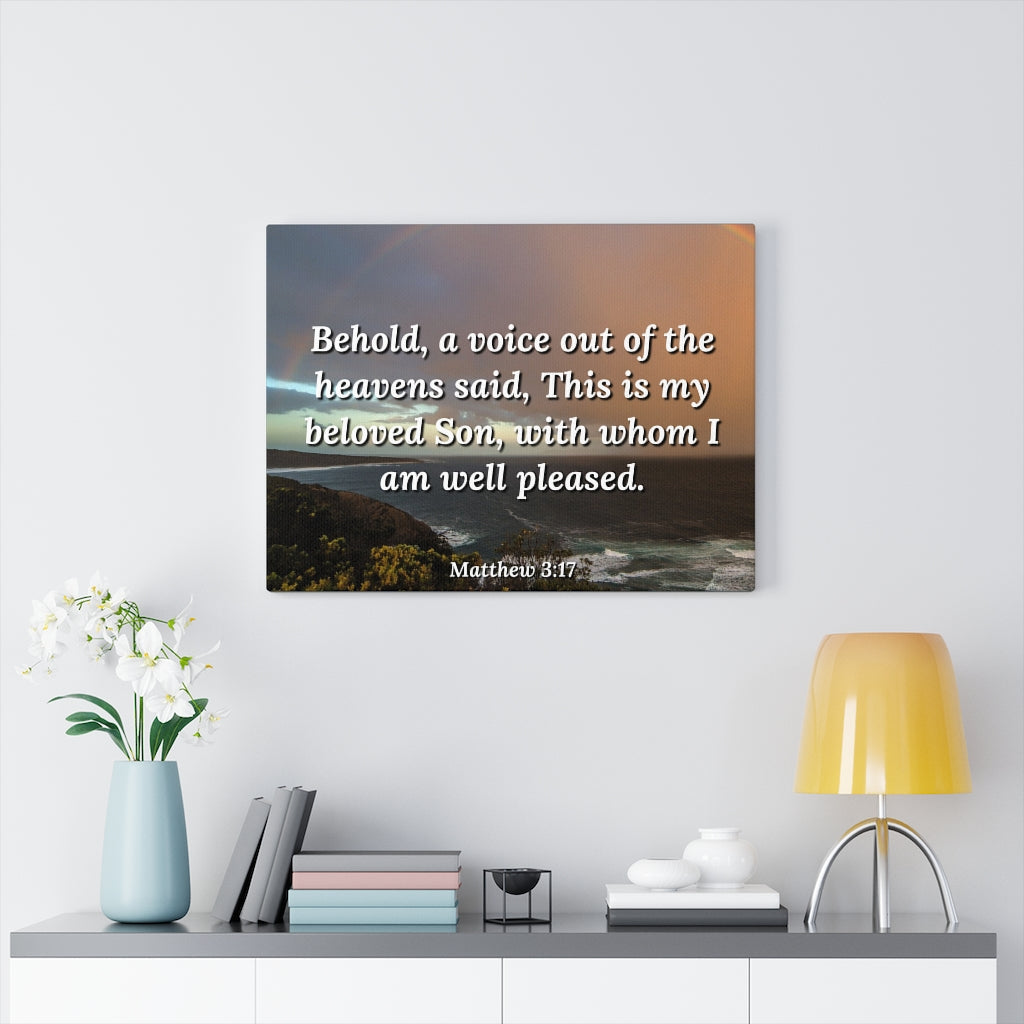 Scripture Walls Beloved Son Matthew 3:17 Bible Verse Canvas Christian Wall Art Ready to Hang Unframed-Express Your Love Gifts
