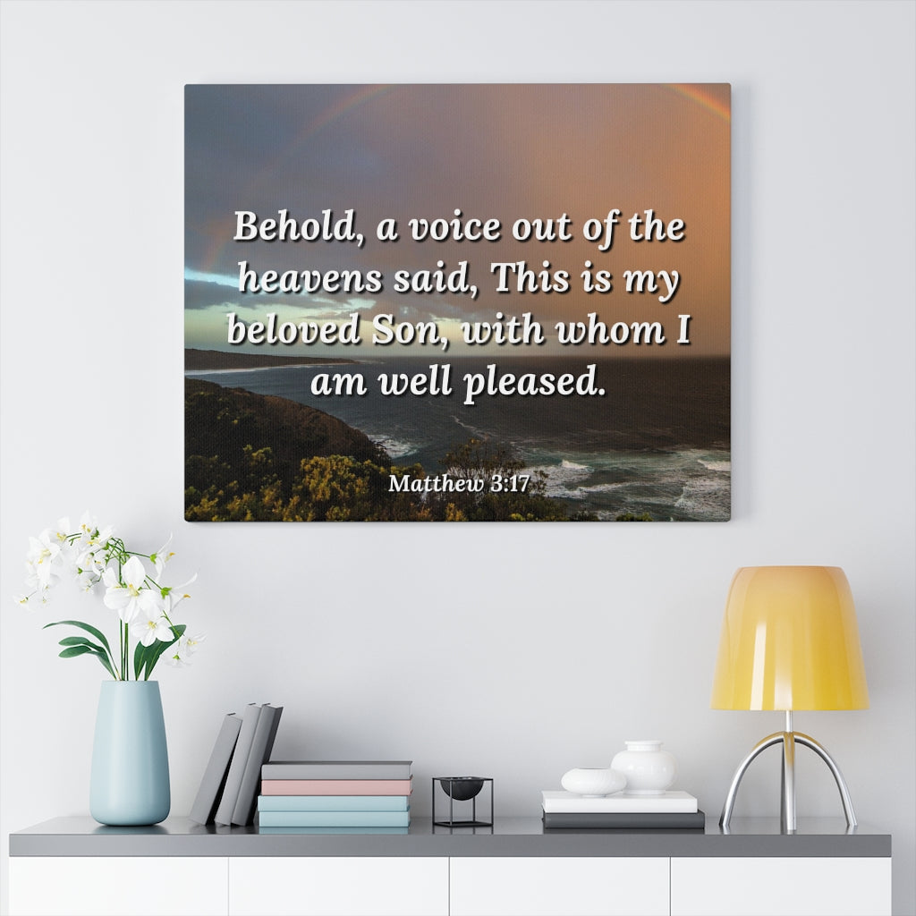 Scripture Walls Beloved Son Matthew 3:17 Bible Verse Canvas Christian Wall Art Ready to Hang Unframed-Express Your Love Gifts