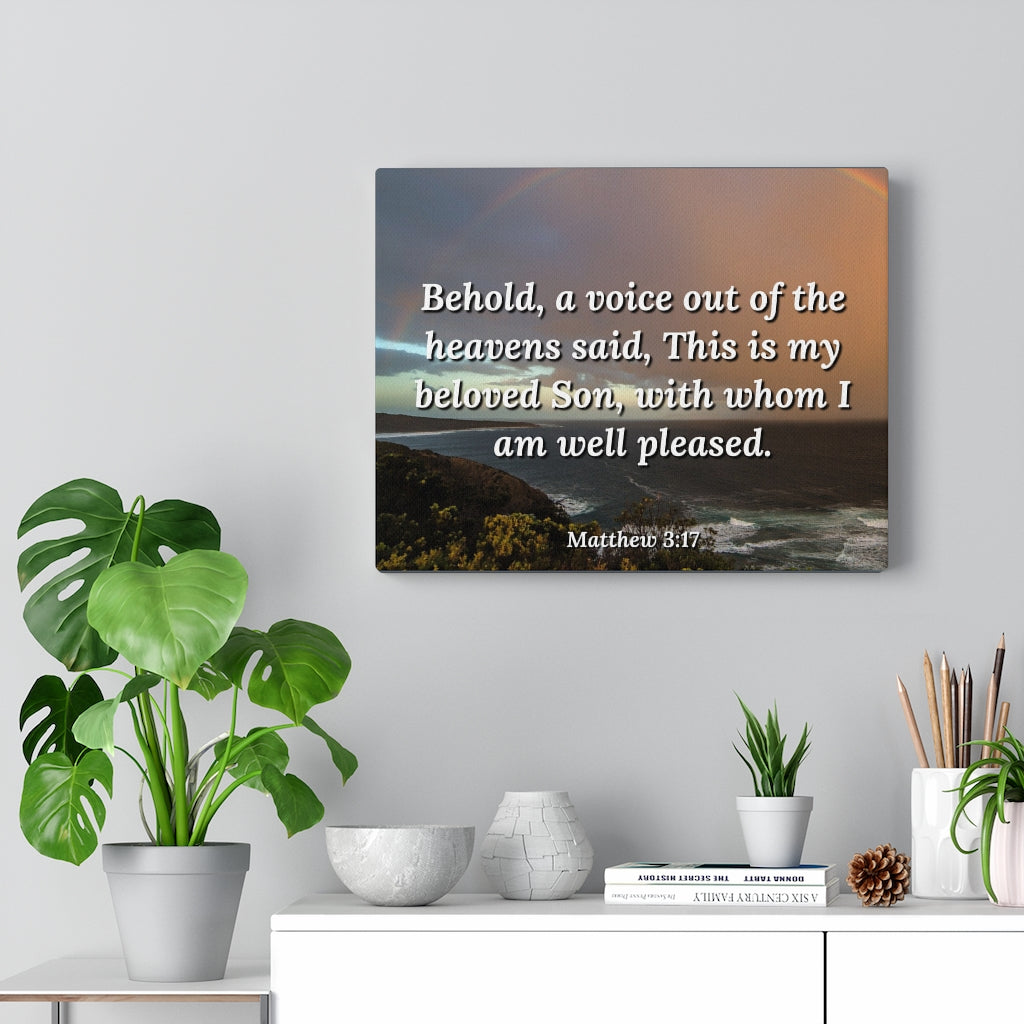 Scripture Walls Beloved Son Matthew 3:17 Bible Verse Canvas Christian Wall Art Ready to Hang Unframed-Express Your Love Gifts