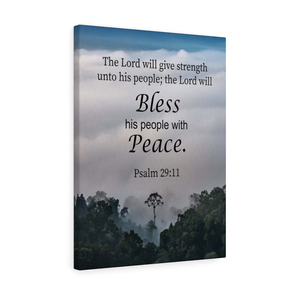 Scripture Walls Bless Peace Psalm 29:11 Bible Verse Canvas Christian Wall Art Ready to Hang Unframed-Express Your Love Gifts