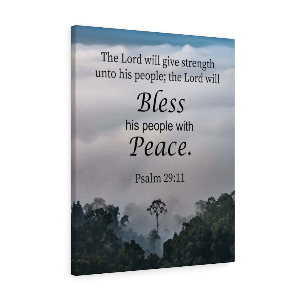 Scripture Walls Bless Peace Psalm 29:11 Bible Verse Canvas Christian Wall Art Ready to Hang Unframed-Express Your Love Gifts