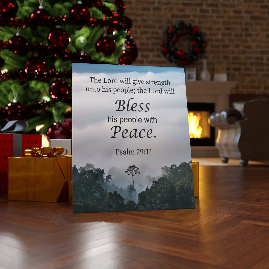 Scripture Walls Bless Peace Psalm 29:11 Bible Verse Canvas Christian Wall Art Ready to Hang Unframed-Express Your Love Gifts