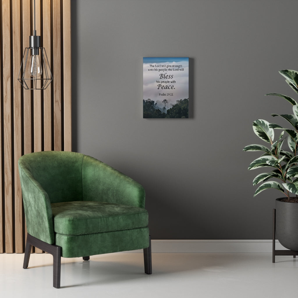 Scripture Walls Bless Peace Psalm 29:11 Bible Verse Canvas Christian Wall Art Ready to Hang Unframed-Express Your Love Gifts