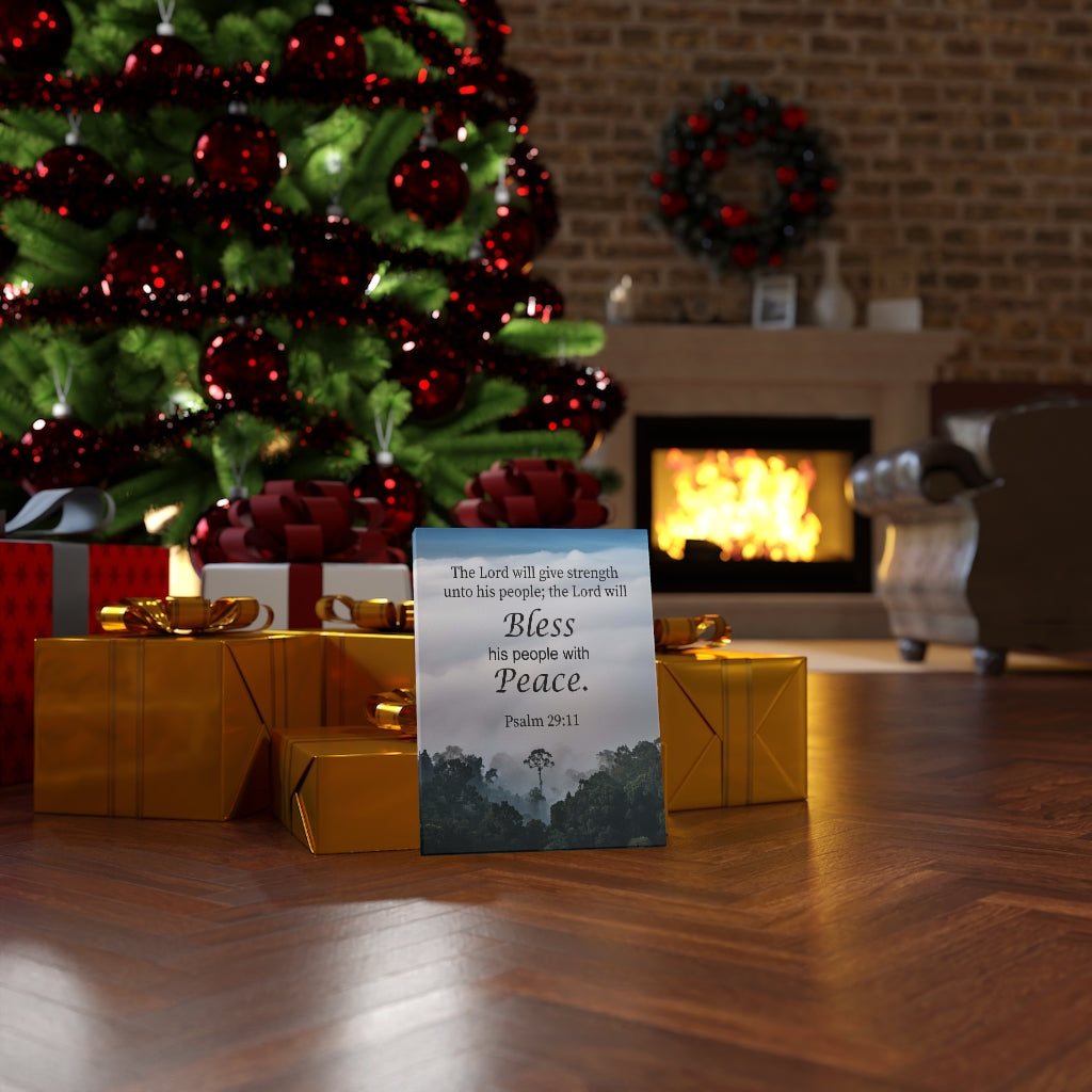 Scripture Walls Bless Peace Psalm 29:11 Bible Verse Canvas Christian Wall Art Ready to Hang Unframed-Express Your Love Gifts