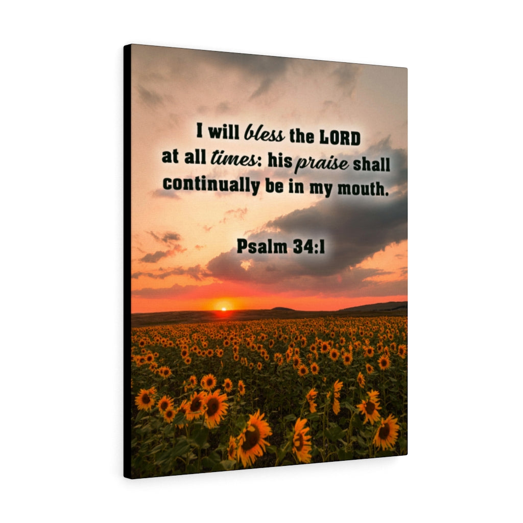 Scripture Walls Bless The Lord Psalm 34:1 Christian Home Decor Bible Art Unframed-Express Your Love Gifts