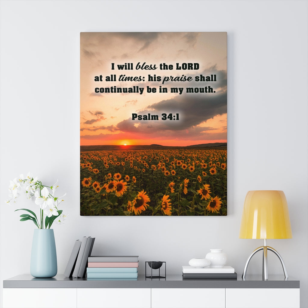 Scripture Walls Bless The Lord Psalm 34:1 Christian Home Decor Bible Art Unframed-Express Your Love Gifts