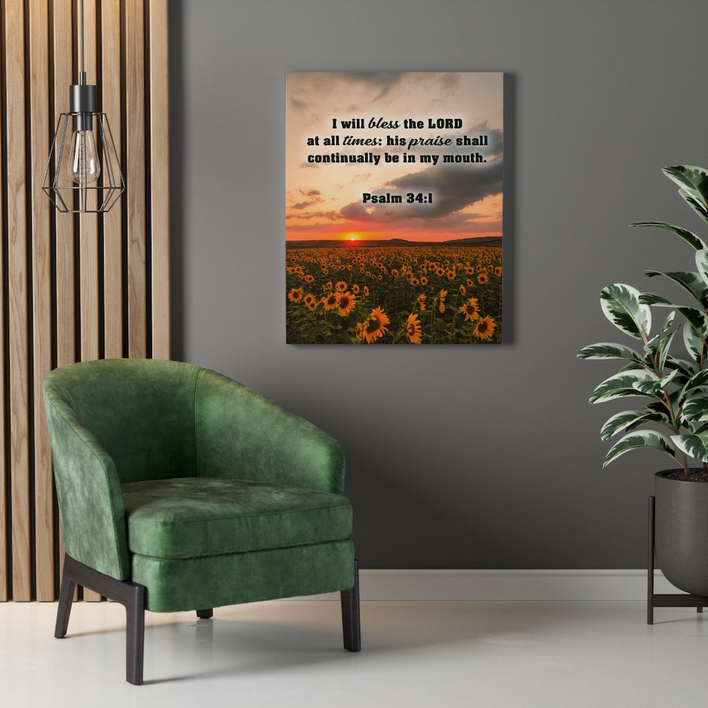 Scripture Walls Bless The Lord Psalm 34:1 Christian Home Decor Bible Art Unframed-Express Your Love Gifts