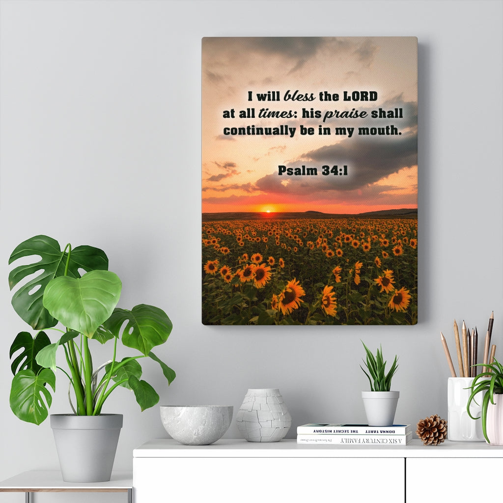 Scripture Walls Bless The Lord Psalm 34:1 Christian Home Decor Bible Art Unframed-Express Your Love Gifts