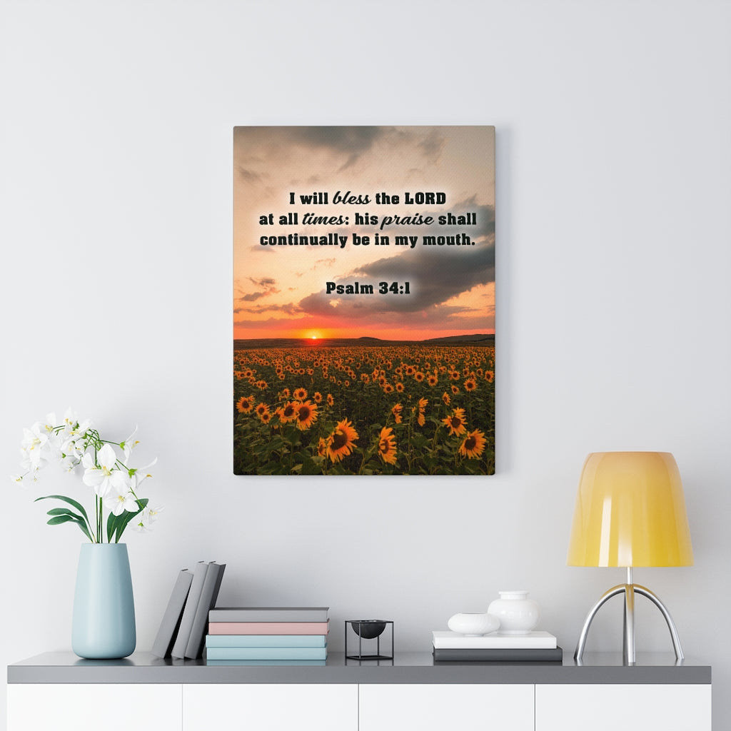 Scripture Walls Bless The Lord Psalm 34:1 Christian Home Decor Bible Art Unframed-Express Your Love Gifts
