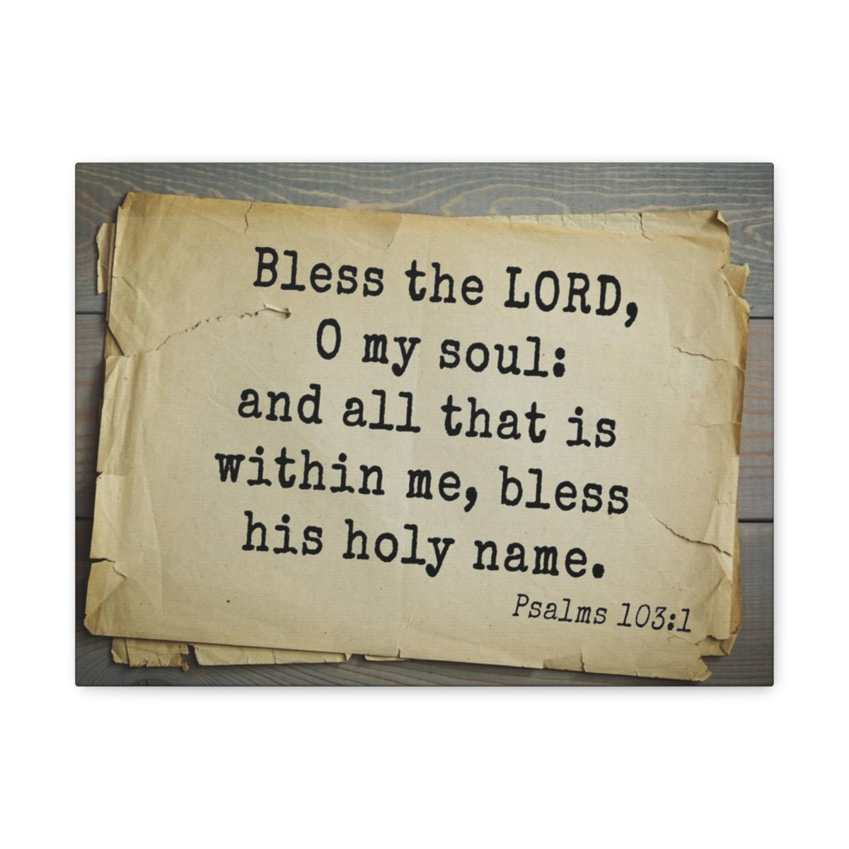 Scripture Walls Bless The Lord Psalms 103:1 Bible Verse Canvas Christian Wall Art Bible Verse Print Ready To Hang Unframed-Express Your Love Gifts