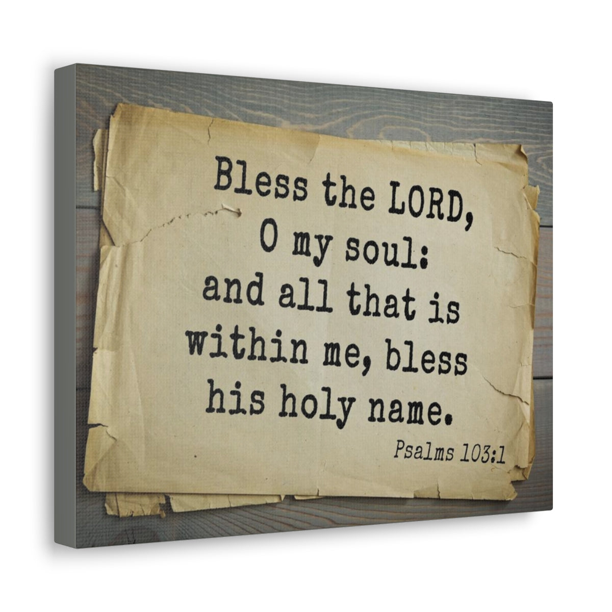 Scripture Walls Bless The Lord Psalms 103:1 Bible Verse Canvas Christian Wall Art Bible Verse Print Ready To Hang Unframed-Express Your Love Gifts