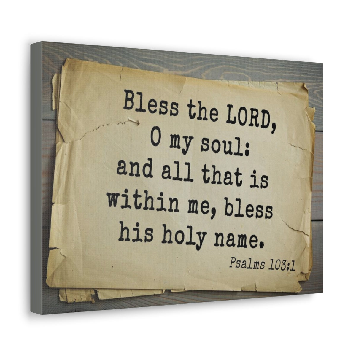 Scripture Walls Bless The Lord Psalms 103:1 Bible Verse Canvas Christian Wall Art Bible Verse Print Ready To Hang Unframed-Express Your Love Gifts