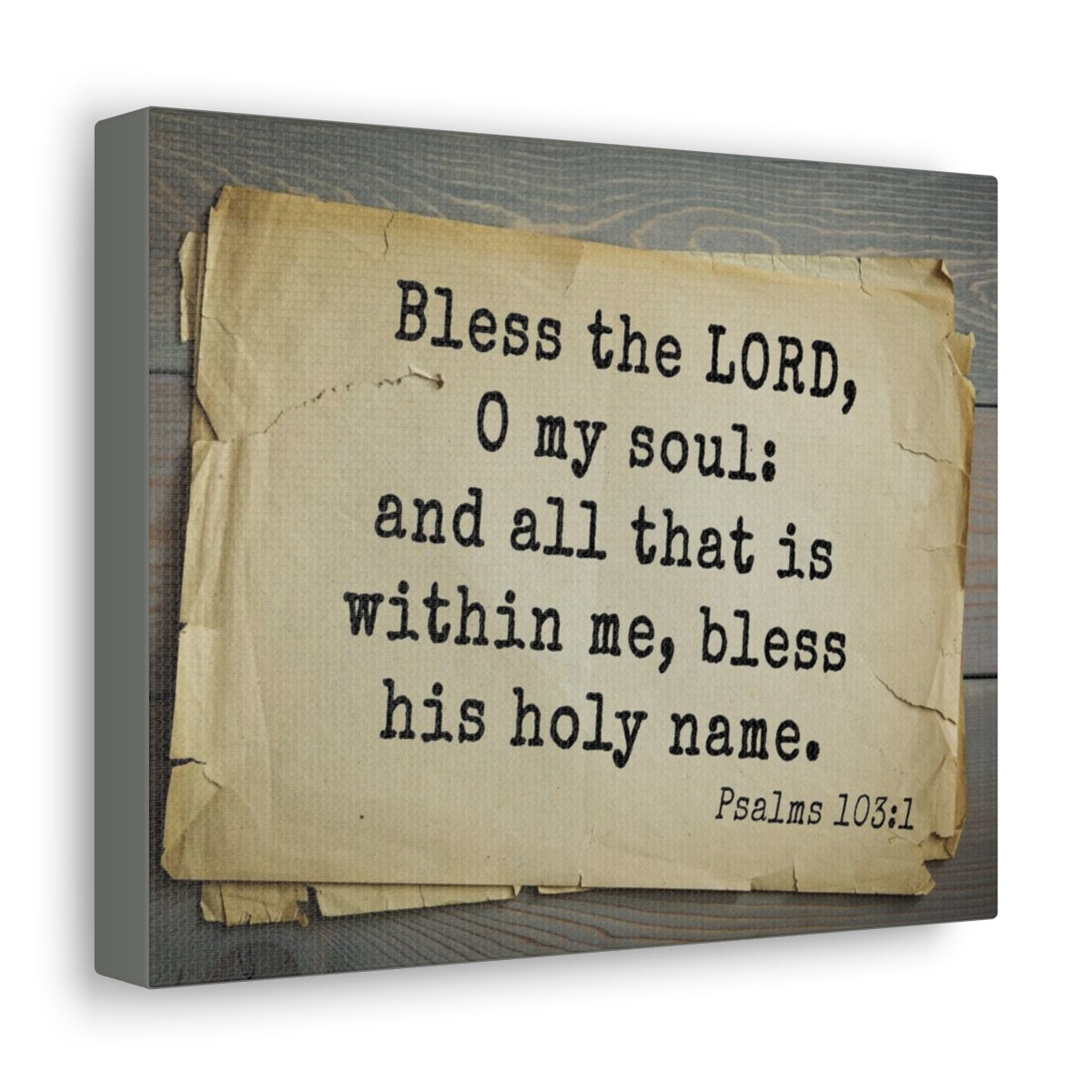 Scripture Walls Bless The Lord Psalms 103:1 Bible Verse Canvas Christian Wall Art Bible Verse Print Ready To Hang Unframed-Express Your Love Gifts