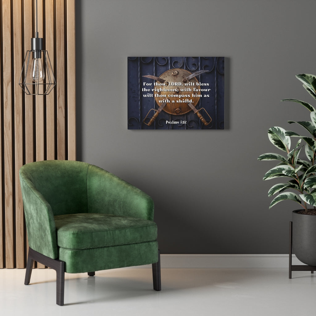 Scripture Walls Bless The Righteous Psalm 5:12 Bible Verse Canvas Christian Wall Art Ready to Hang Unframed-Express Your Love Gifts