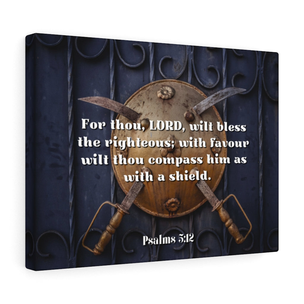 Scripture Walls Bless The Righteous Psalm 5:12 Bible Verse Canvas Christian Wall Art Ready to Hang Unframed-Express Your Love Gifts