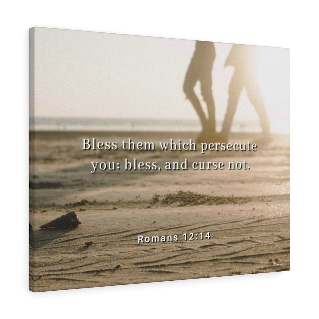 Scripture Walls Bless Them Romans 12:14 Bible Verse Canvas Christian Wall Art Ready to Hang Unframed-Express Your Love Gifts