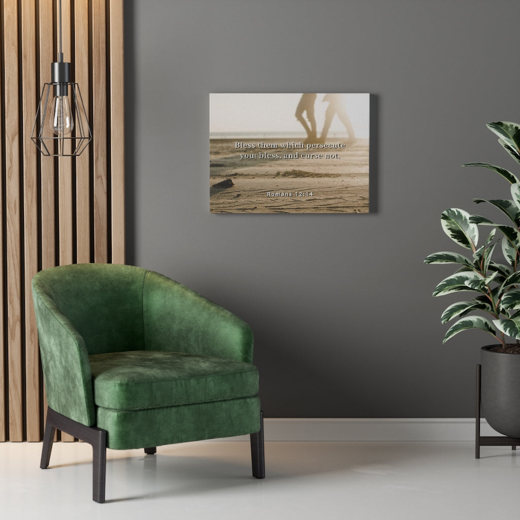 Scripture Walls Bless Them Romans 12:14 Bible Verse Canvas Christian Wall Art Ready to Hang Unframed-Express Your Love Gifts