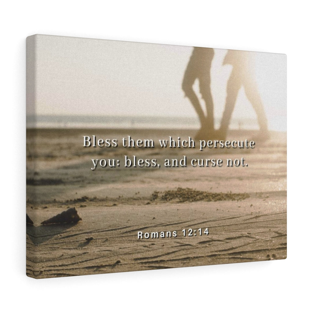 Scripture Walls Bless Them Romans 12:14 Bible Verse Canvas Christian Wall Art Ready to Hang Unframed-Express Your Love Gifts