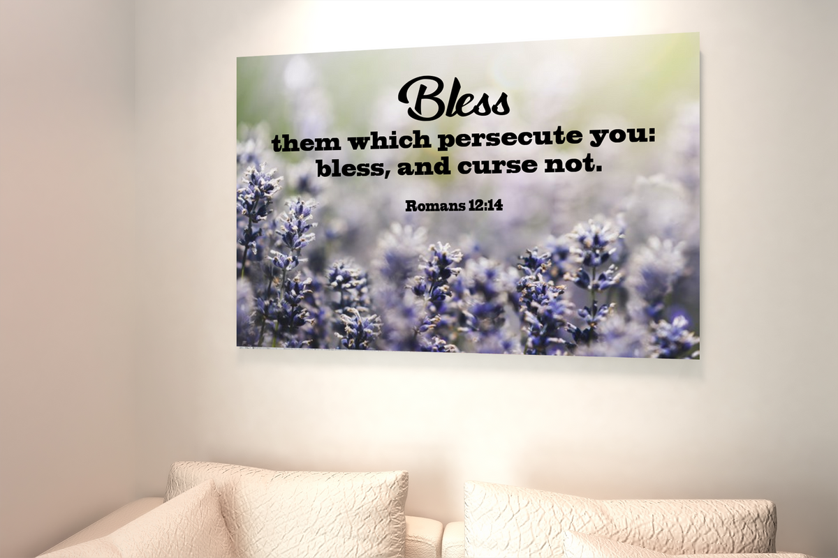 Scripture Walls Bless Them Romans 12:14 Scripture Bible Verse Canvas Christian Wall Art Ready to Hang Unframed-Express Your Love Gifts