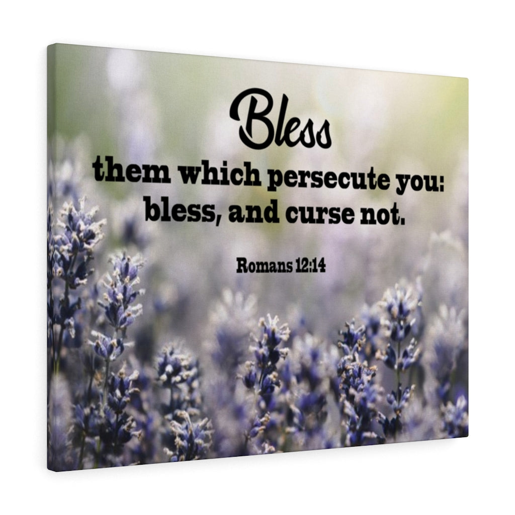 Scripture Walls Bless Them Romans 12:14 Scripture Bible Verse Canvas Christian Wall Art Ready to Hang Unframed-Express Your Love Gifts