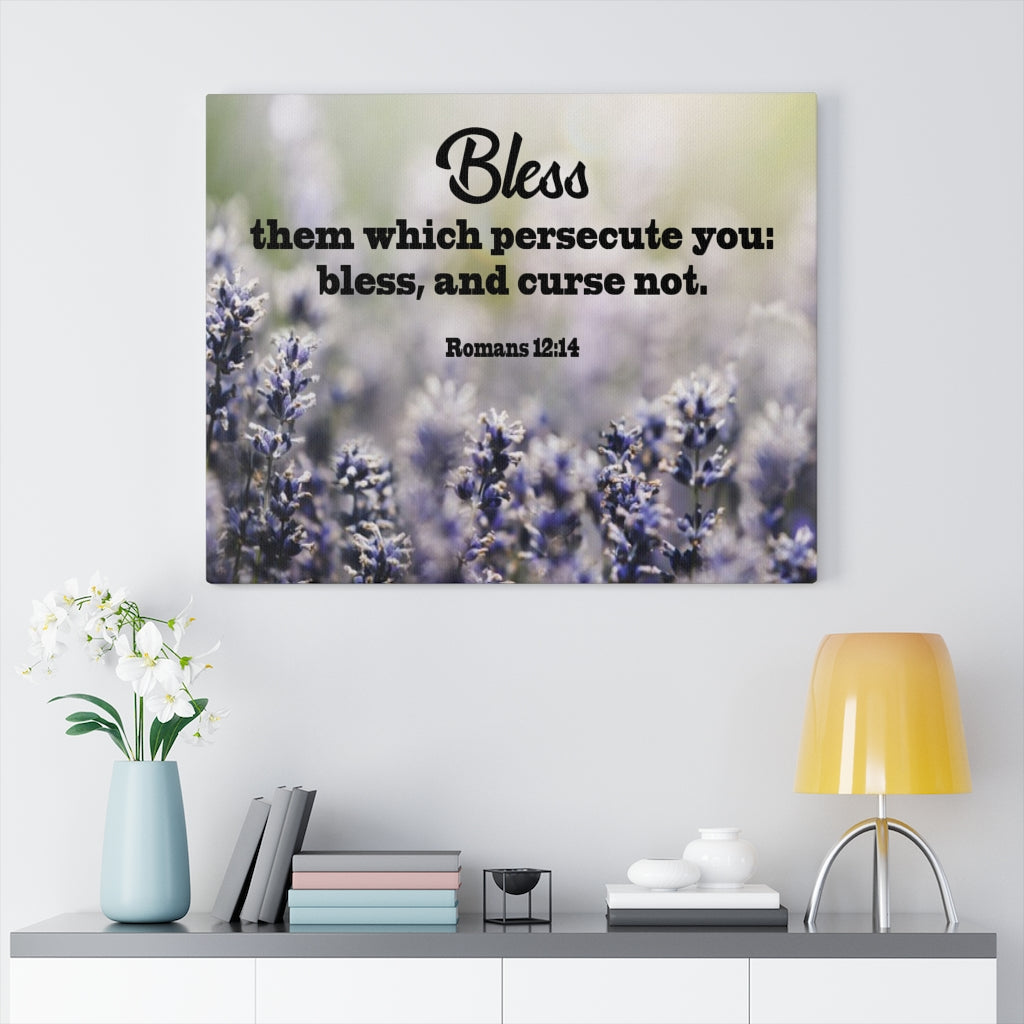 Scripture Walls Bless Them Romans 12:14 Scripture Bible Verse Canvas Christian Wall Art Ready to Hang Unframed-Express Your Love Gifts