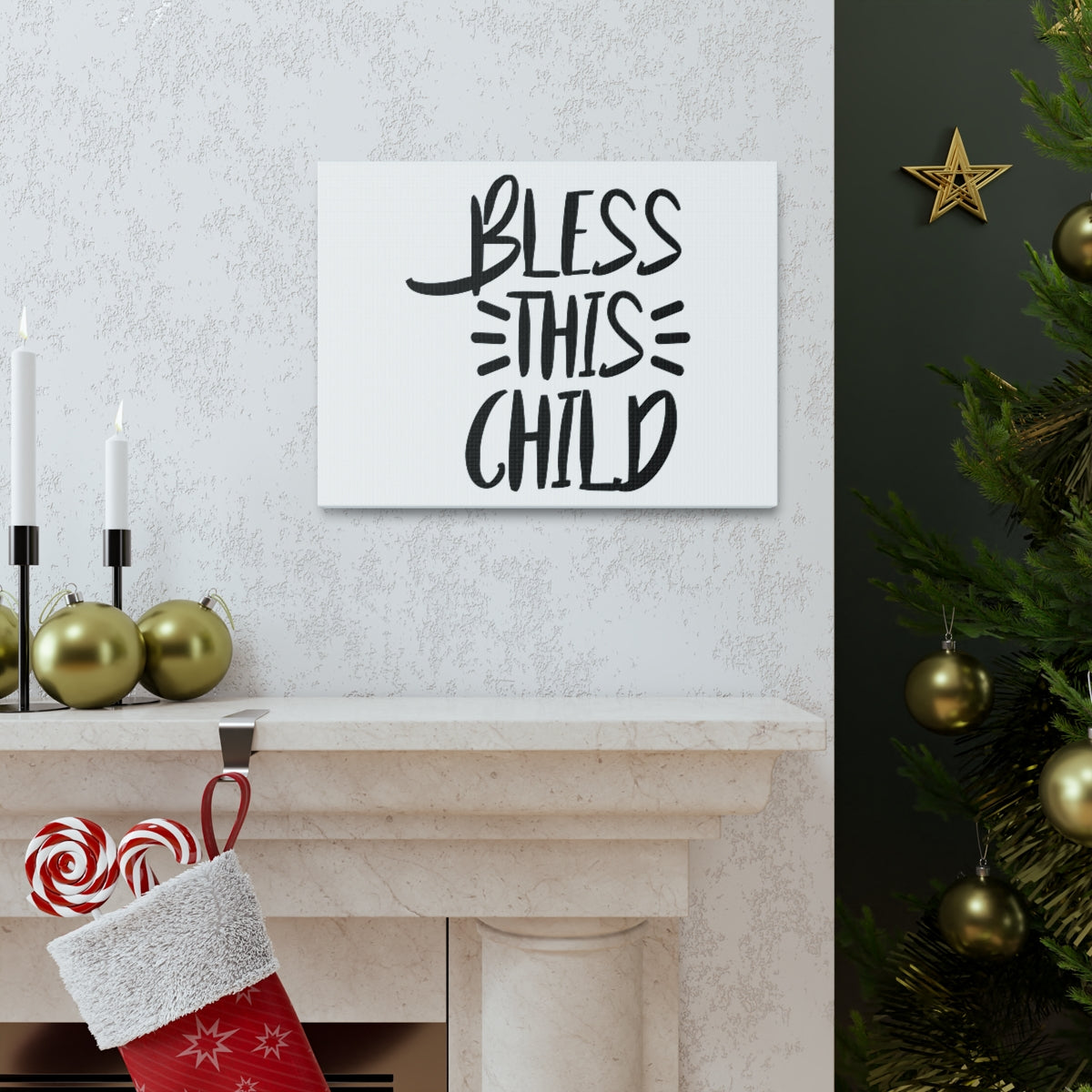 Scripture Walls Bless This Child Luke 18:16 Christian Wall Art Print Ready to Hang Unframed-Express Your Love Gifts