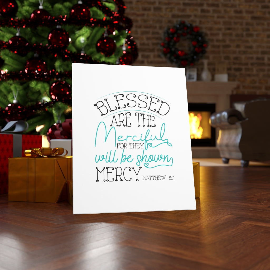 Scripture Walls Blessed Are The Merciful Matthew 5:7 Bible Verse Canvas Christian Wall Art Ready to Hang Unframed-Express Your Love Gifts