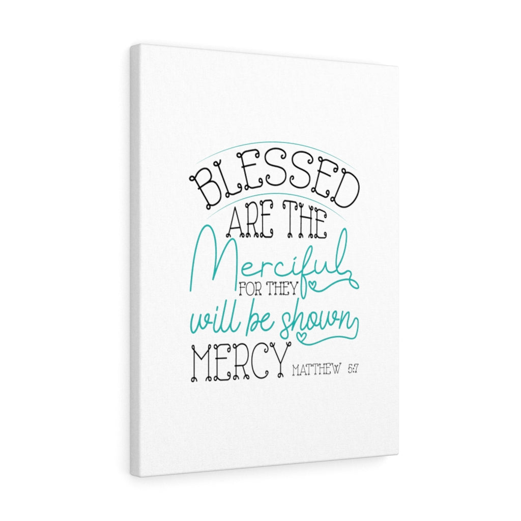 Scripture Walls Blessed Are The Merciful Matthew 5:7 Bible Verse Canvas Christian Wall Art Ready to Hang Unframed-Express Your Love Gifts