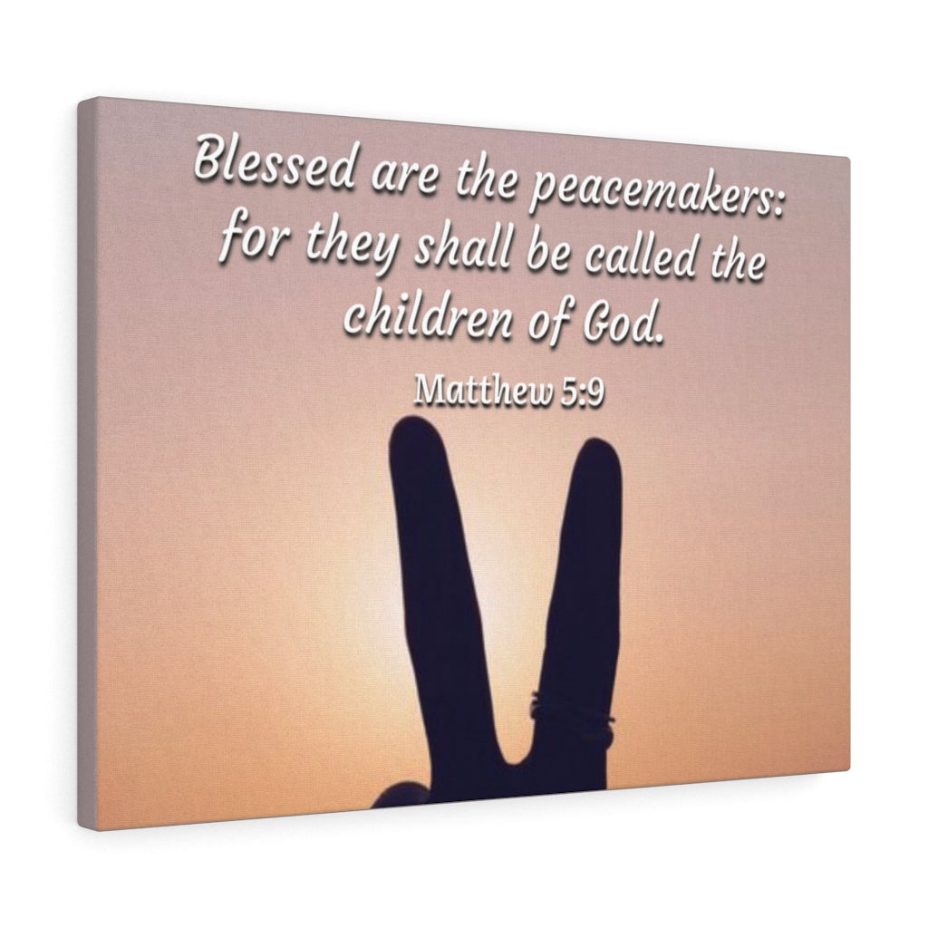 Scripture Walls Blessed Are The Peacemakers Matthew 5:9 Bible Verse Canvas Christian Wall Art Ready to Hang Unframed-Express Your Love Gifts