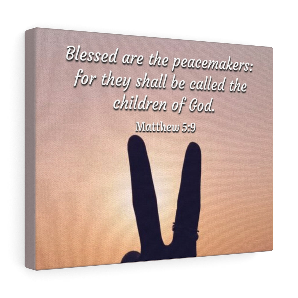 Scripture Walls Blessed Are The Peacemakers Matthew 5:9 Bible Verse Canvas Christian Wall Art Ready to Hang Unframed-Express Your Love Gifts