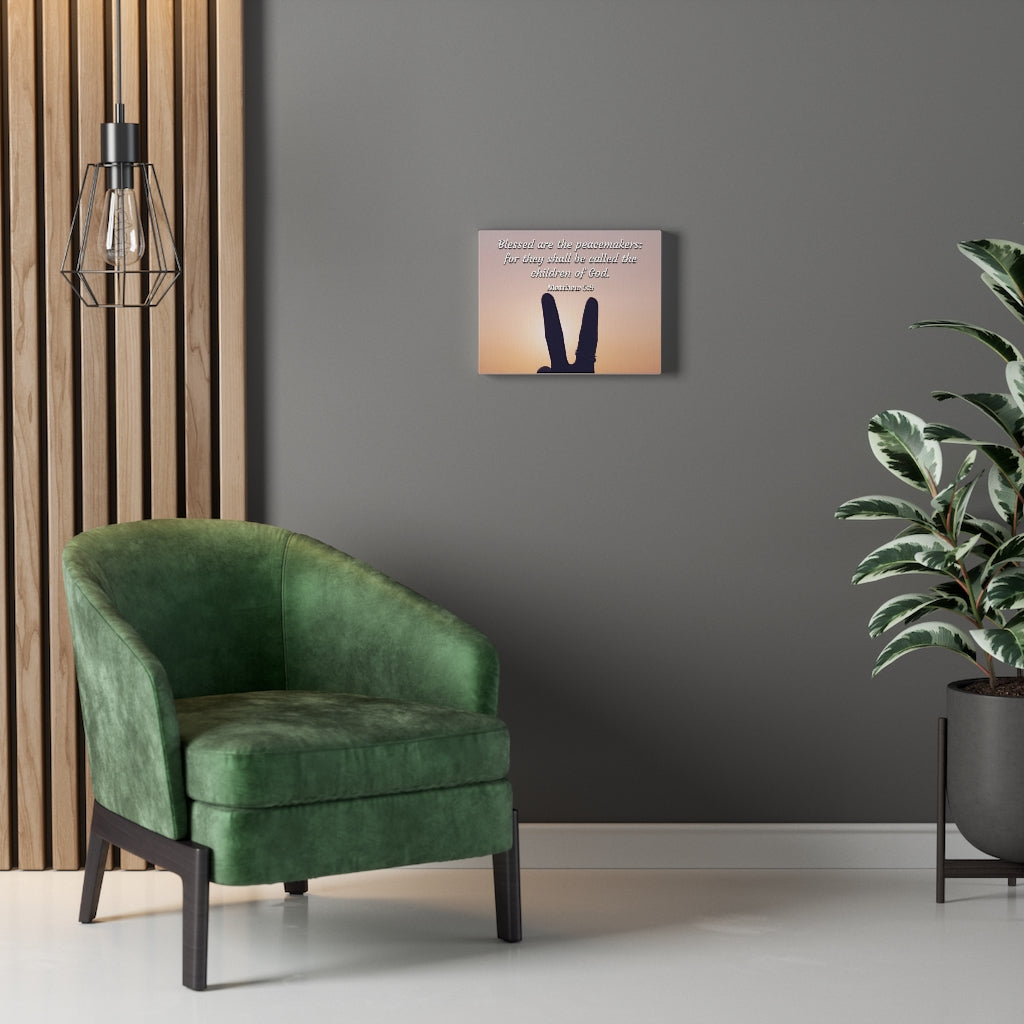 Scripture Walls Blessed Are The Peacemakers Matthew 5:9 Bible Verse Canvas Christian Wall Art Ready to Hang Unframed-Express Your Love Gifts