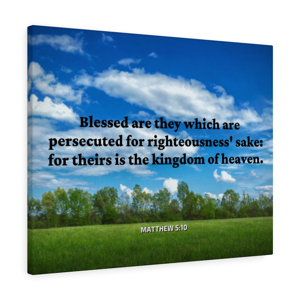 Scripture Walls Blessed Are The Persecuted Matthew 5:10 Bible Verse Canvas Christian Wall Art Ready to Hang Unframed-Express Your Love Gifts