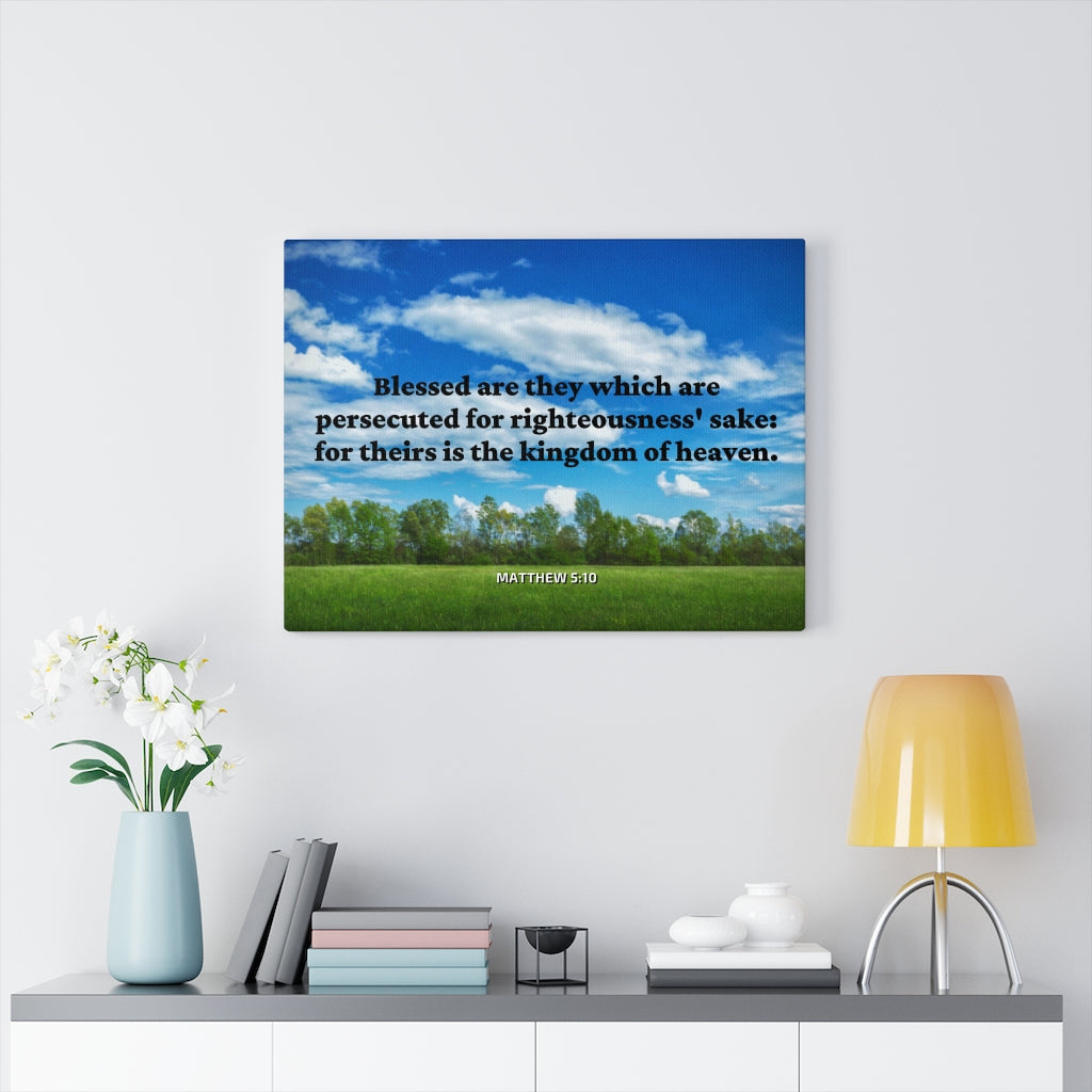 Scripture Walls Blessed Are The Persecuted Matthew 5:10 Bible Verse Canvas Christian Wall Art Ready to Hang Unframed-Express Your Love Gifts