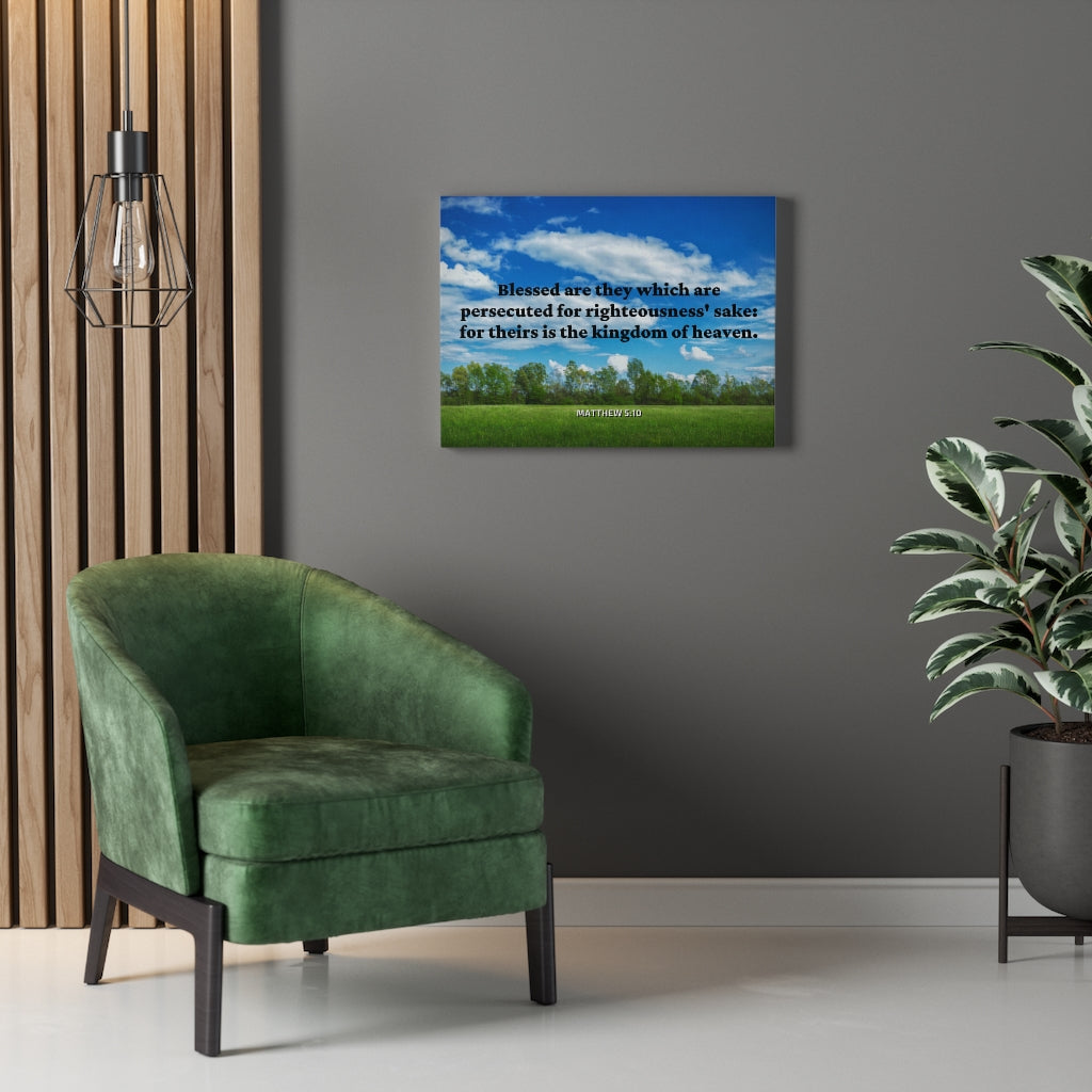 Scripture Walls Blessed Are The Persecuted Matthew 5:10 Bible Verse Canvas Christian Wall Art Ready to Hang Unframed-Express Your Love Gifts