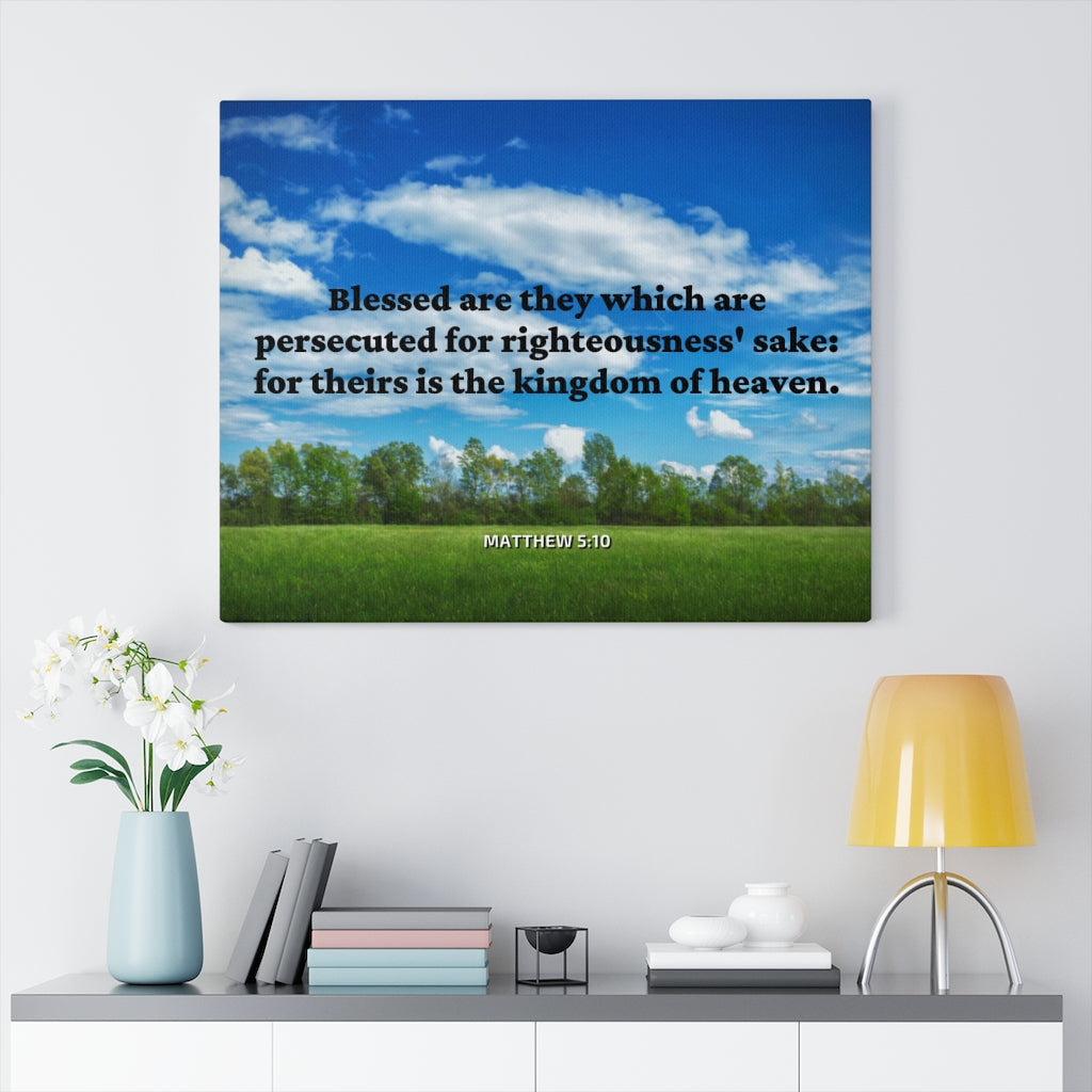 Scripture Walls Blessed Are The Persecuted Matthew 5:10 Bible Verse Canvas Christian Wall Art Ready to Hang Unframed-Express Your Love Gifts