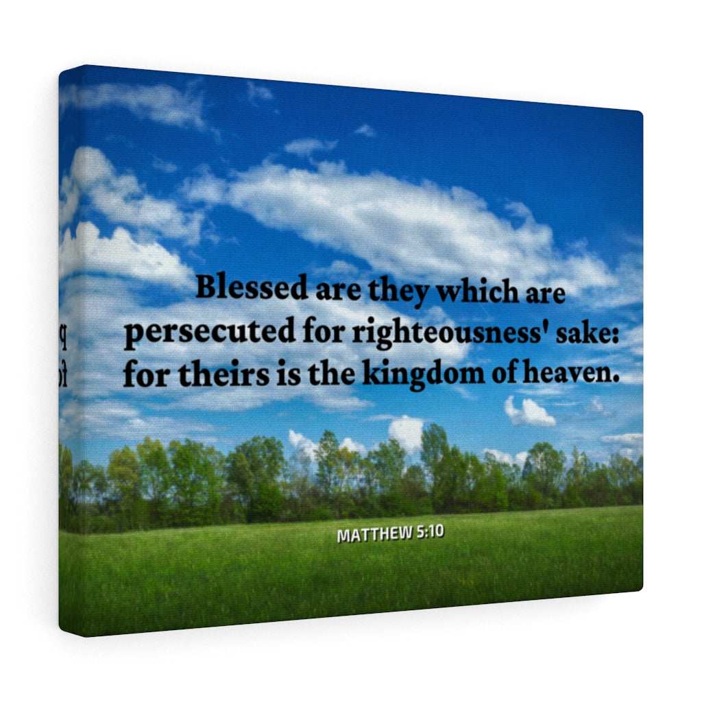 Scripture Walls Blessed Are The Persecuted Matthew 5:10 Bible Verse Canvas Christian Wall Art Ready to Hang Unframed-Express Your Love Gifts