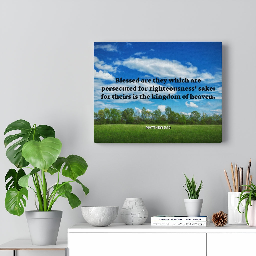 Scripture Walls Blessed Are The Persecuted Matthew 5:10 Bible Verse Canvas Christian Wall Art Ready to Hang Unframed-Express Your Love Gifts