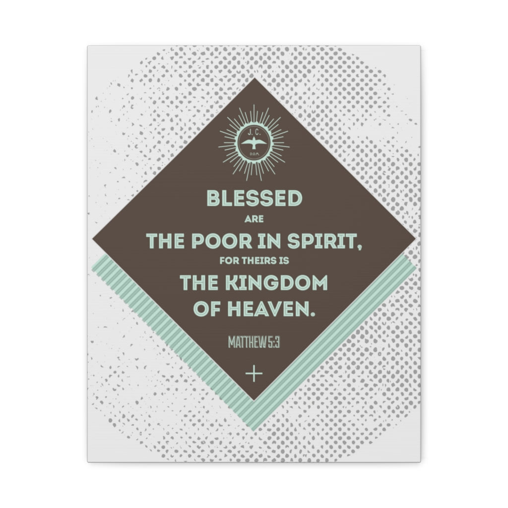 Scripture Walls Blessed Are The Poor In Spirit Matthew 5:3 Bible Verse Canvas Christian Wall Art Ready To Hang Unframed-Express Your Love Gifts