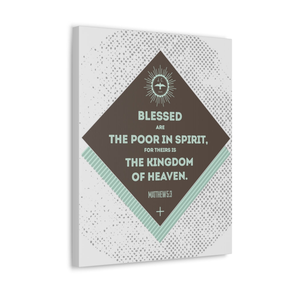 Scripture Walls Blessed Are The Poor In Spirit Matthew 5:3 Bible Verse Canvas Christian Wall Art Ready To Hang Unframed-Express Your Love Gifts